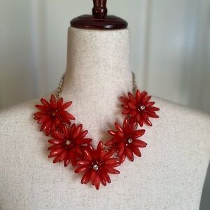 Elegant Red Floral Necklace